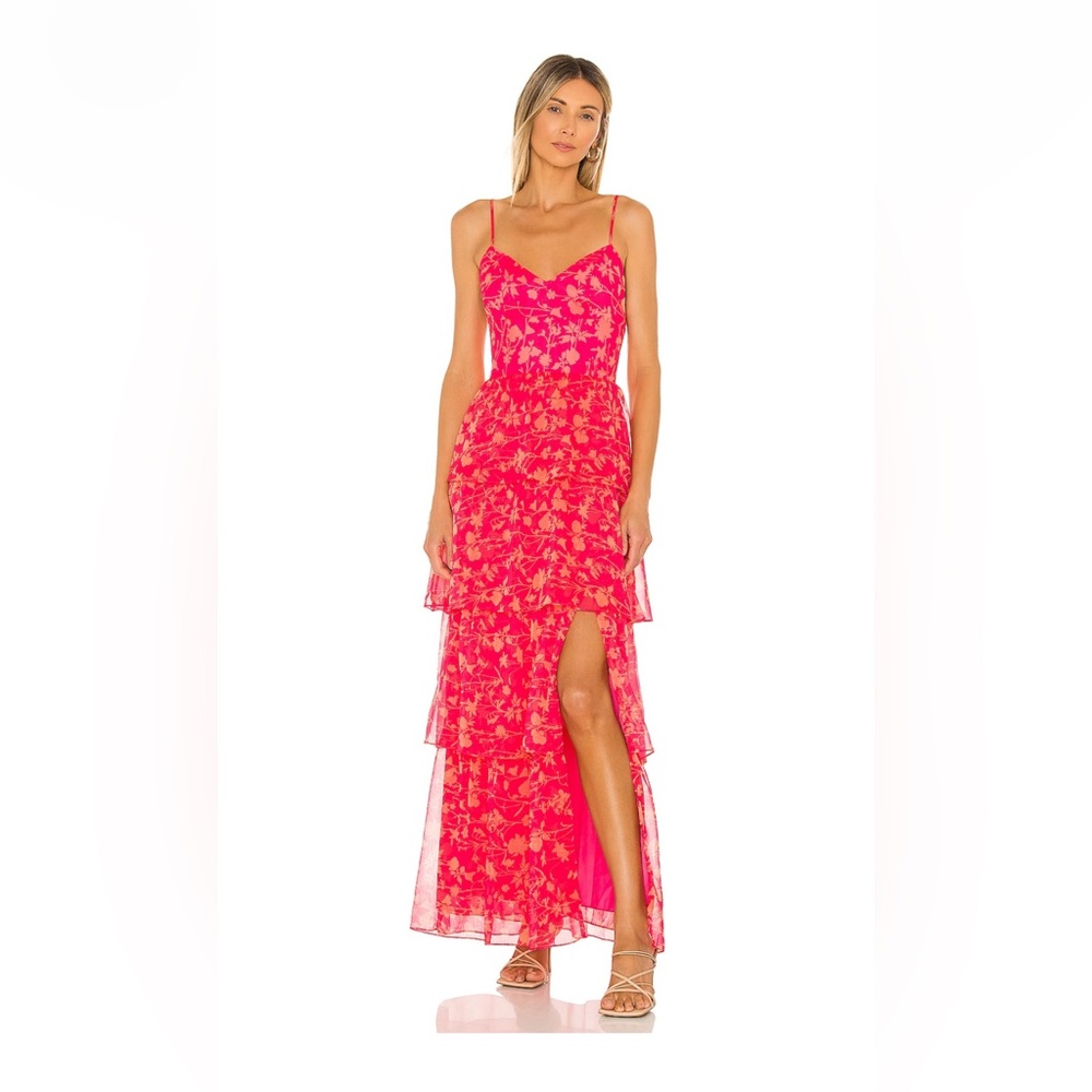 Amanda Uprichard Thaddea Maxi Dress Size Small Color Brookside